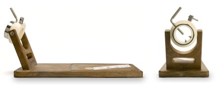 Side and front view of the Jamotec Home Rotary ham holder