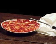 Slices of spanish jamon from Huelva