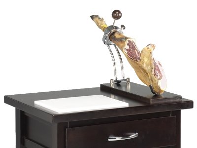 Table surface with ham holder